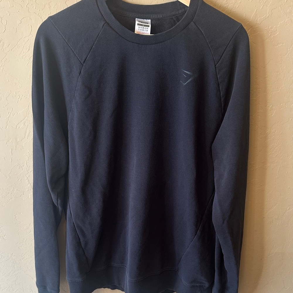 Gymshark Mens Black Bold Crew Neck Long Sleeve Pullover Sweatshirt Size Large